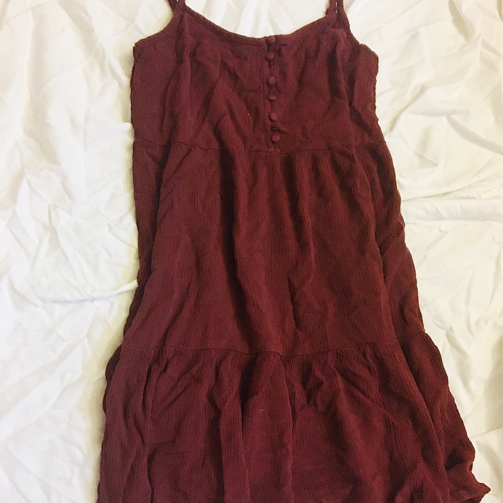 maroon strap sundress